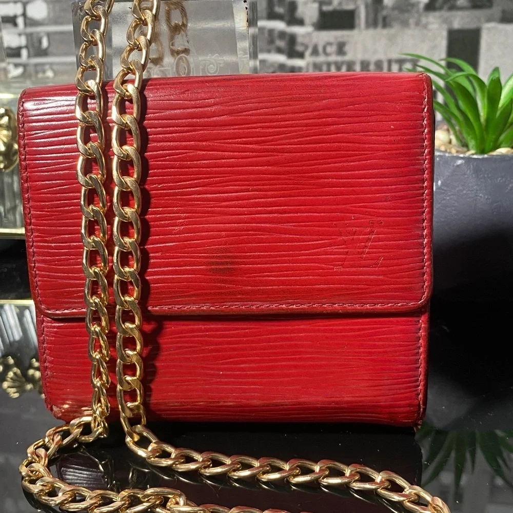 Authentic Louis Vuitton Vintage Red Epi Wallet